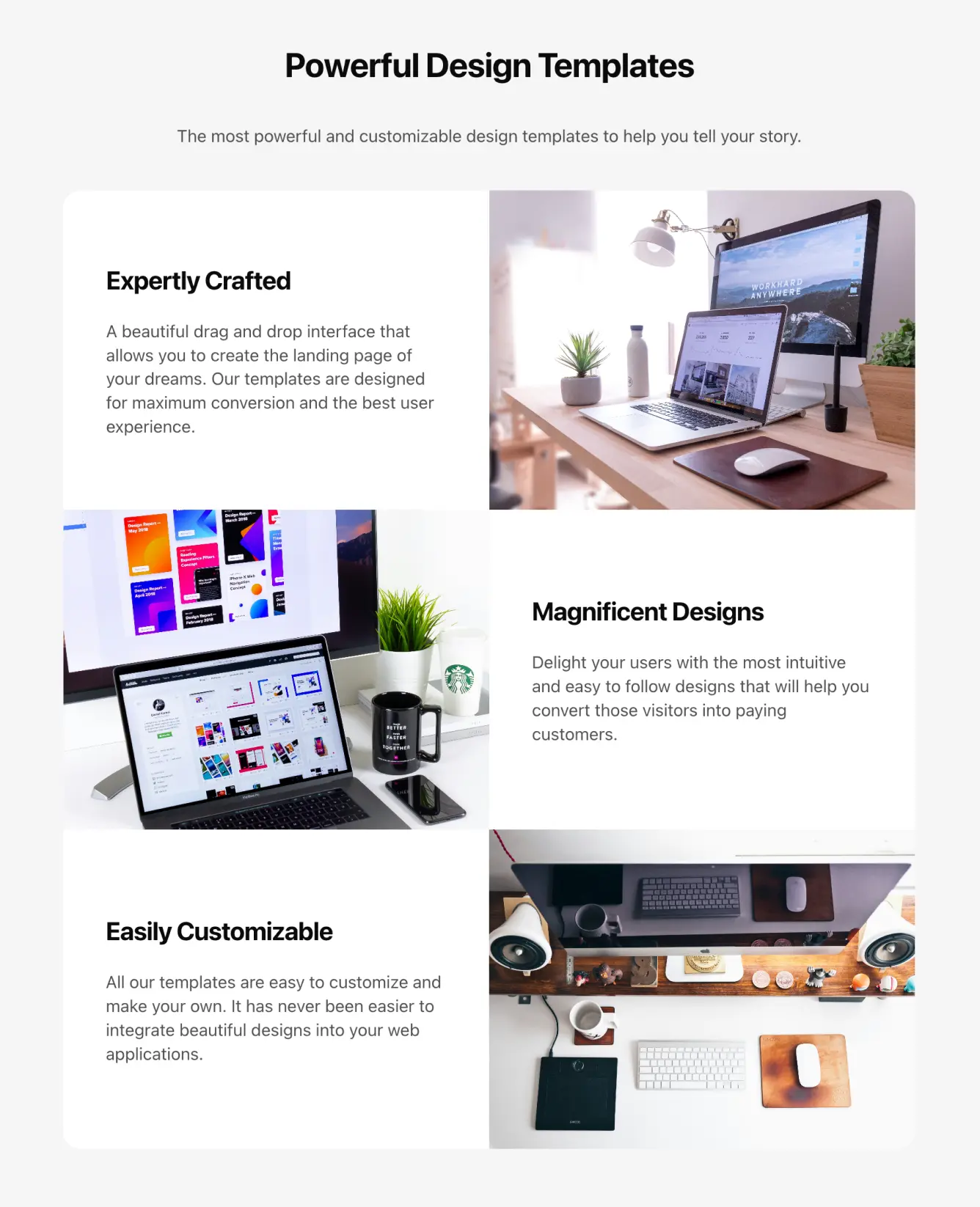 A website section template