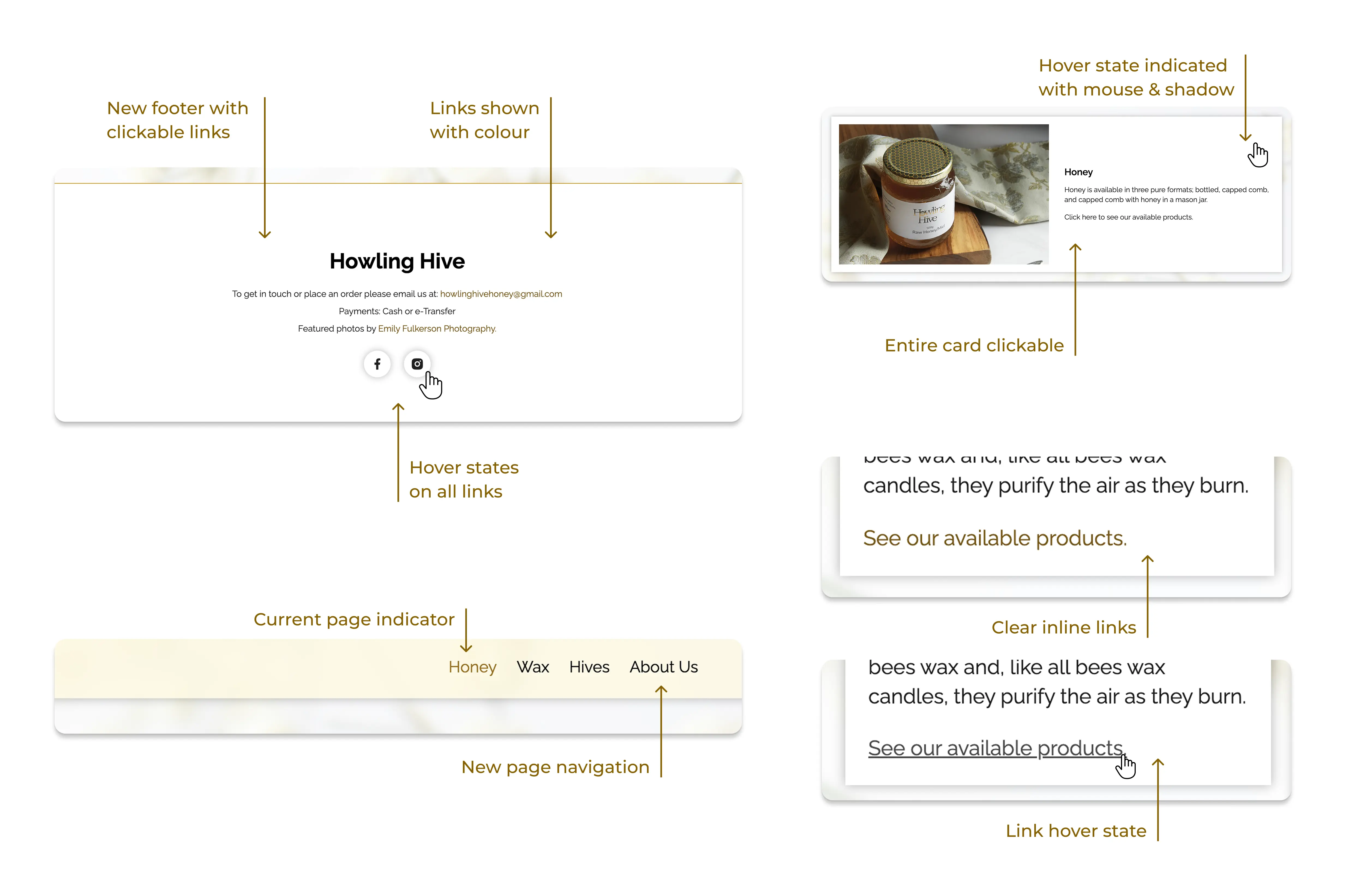 updates to the user interface