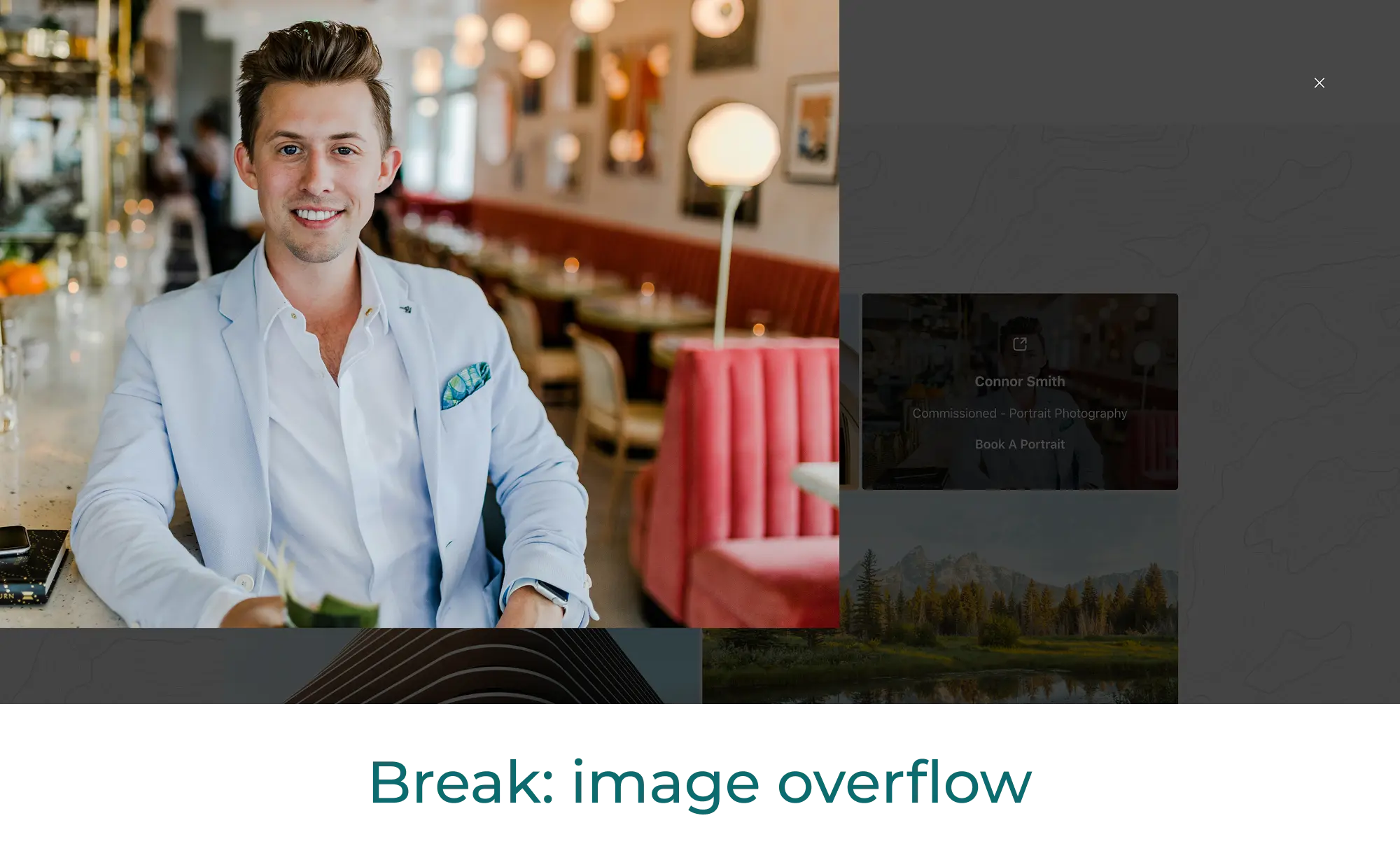 image overflowing container