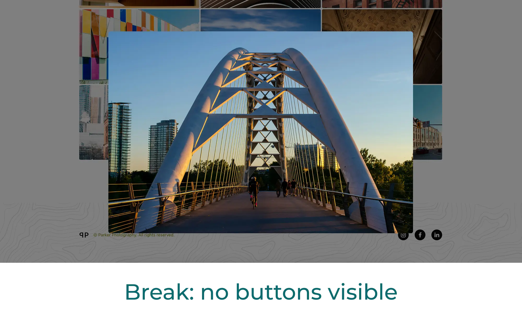 modal opens with no buttons